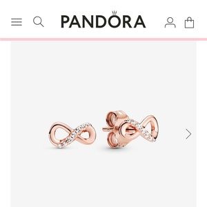 Pandora Rose Gold Sparkling Infinity Stud Earrings